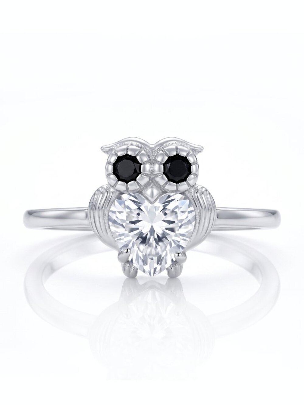 Owl Heart Ring, 925 Sterling Silver Charmed Aroma Size 7 Valentines